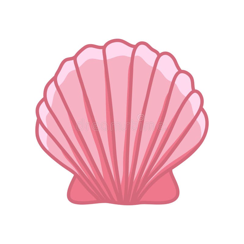 Cute Pink Sea Shell. Hand Drawn Illustration Vector. Stock Illustration ...