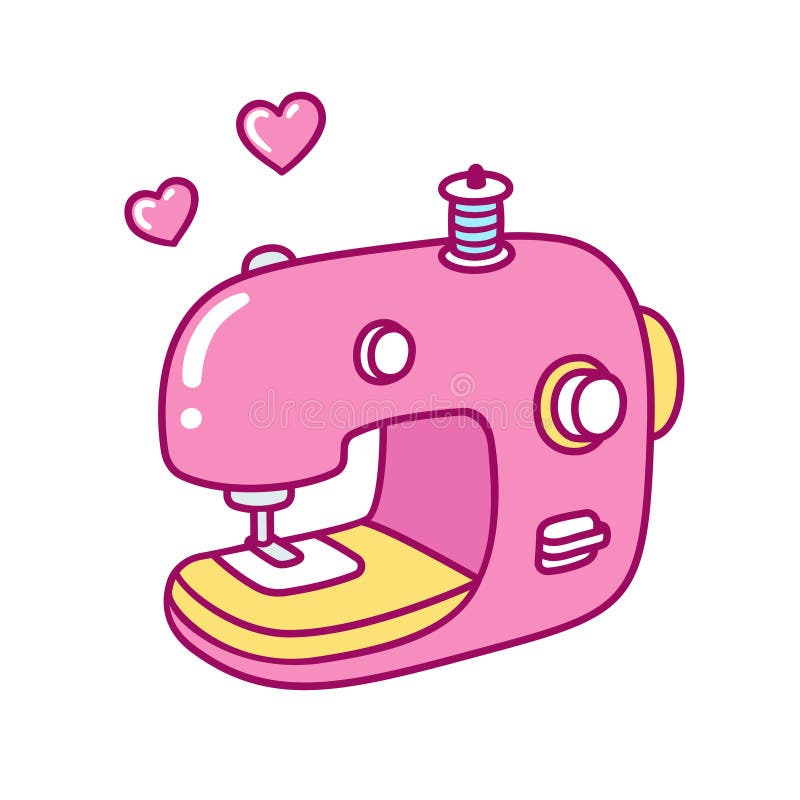 Cute pink sewing machine.