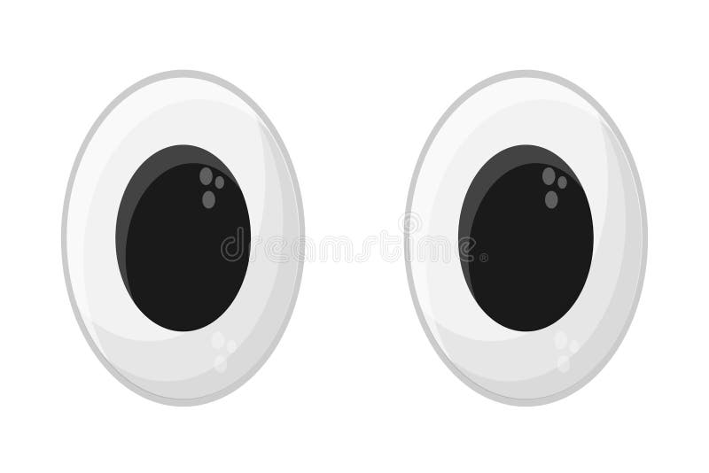 Eyeball of toys set, googly eyes, plastic open eyes of dolls looking up  down left right Stock Vector