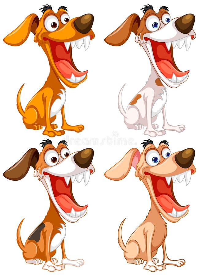 Cute Playful Crazy Dog Cartoon Stock Vector - Illustration Of Crazy
