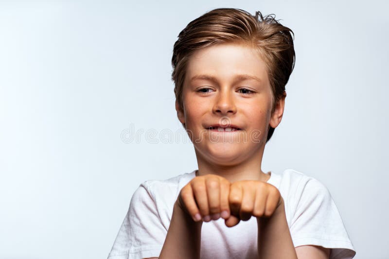 Cute playing child portrait stock photo
