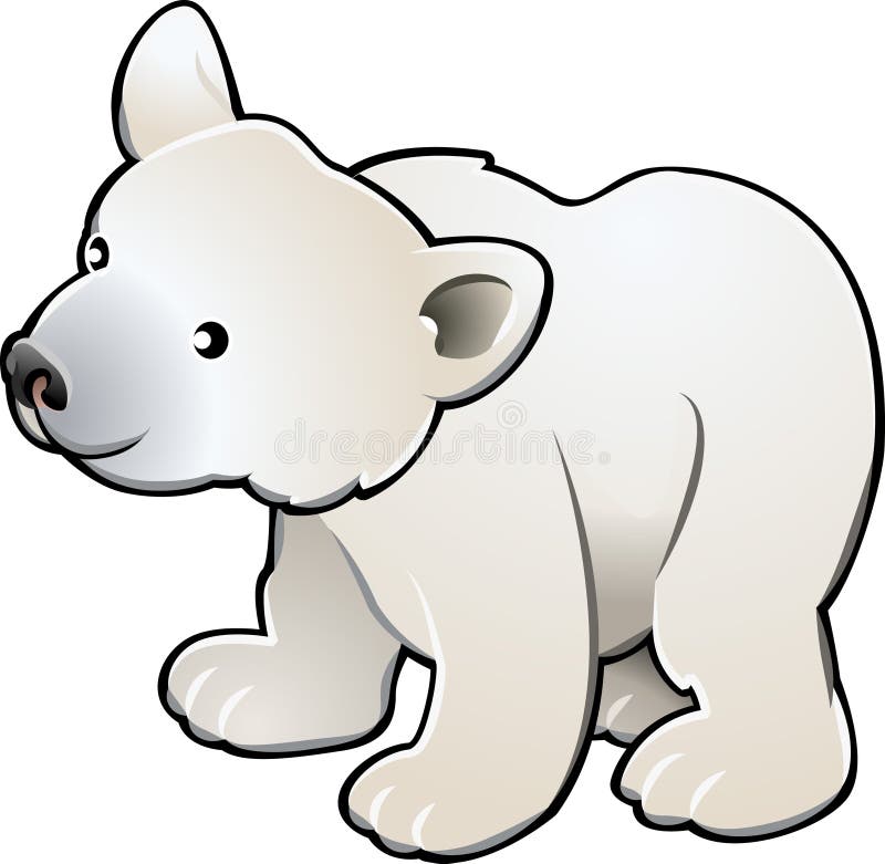 Una illustrazione vettoriale di un simpatico orso polare.