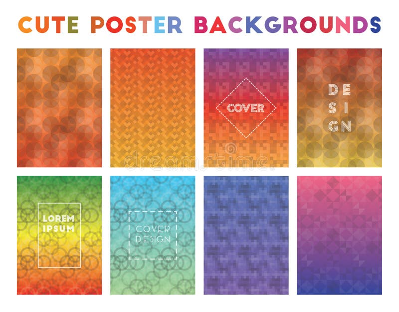 Cute Poster Backgrounds. stock vector. Illustration of admirable