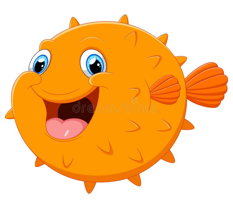 Cute puffer fish cartoon stock vector. Illustration of ocean - 67075078