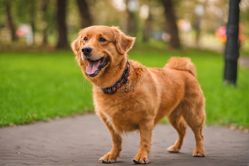 A cute puppy playing in the forest park vector illustration