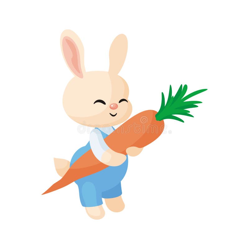 Rabbit and carrot stock vector. Illustration of green - 16713876