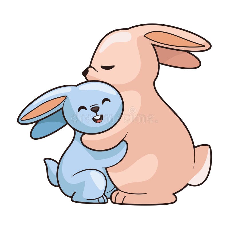 Bunny Mom Baby Rabbit Stock Illustrations – 572 Bunny Mom Baby Rabbit ...