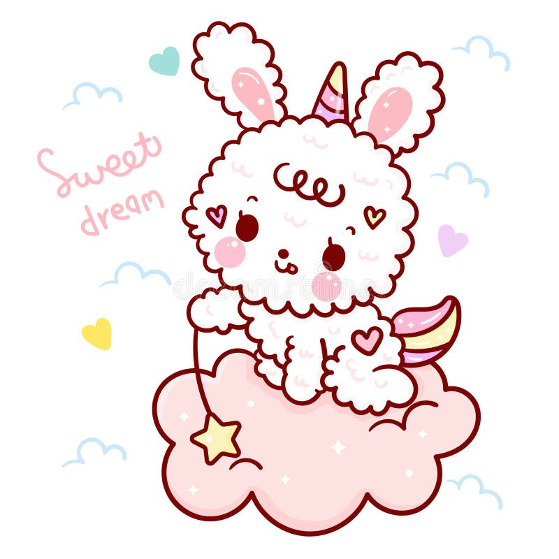 Cute Rabbit Vector Bunny Cartoon Wear Horn Magic Sleeping Time for Sweet  Dream: Series Kawaii Animal Character Design. Stock Vector - Illustration  of bunny, beautiful: 181639331