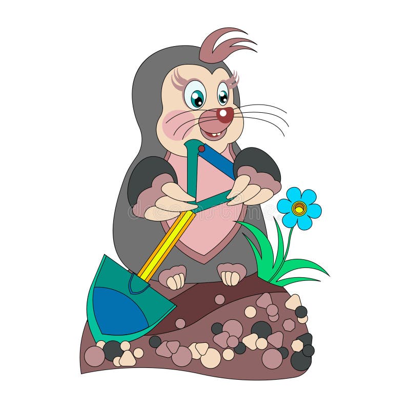 Крот милый рисунок