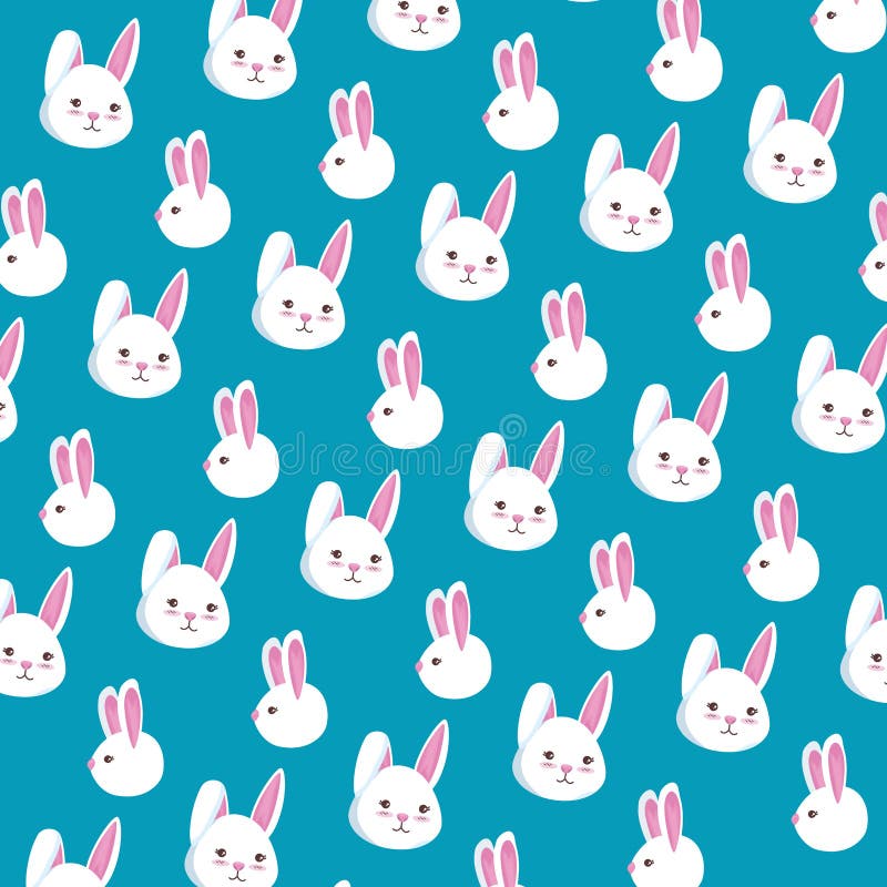 Purple Easter Bunny Background Pattern Stock Illustration ...