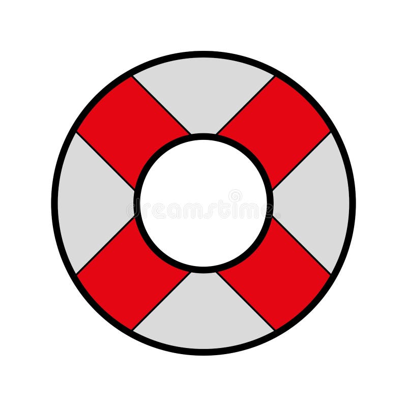 Cute Red Lifebuoy Icon Cartoon Stock Vector - Illustration of buoy ...