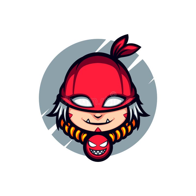 Cute Red Mask Bandit Vector Mascot stock illustration