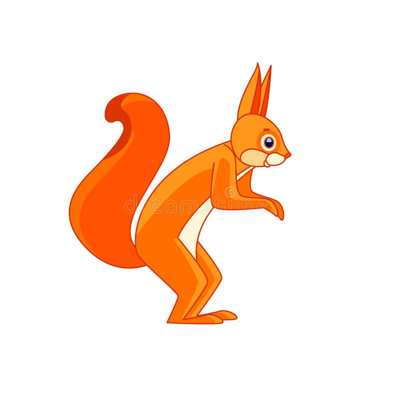 Cute Red Squirrel is Standing. Cartoon Character of a Curious Rodent-a  Mammalian Animal Stock Vector - Illustration of isolated, clipart: 217595245