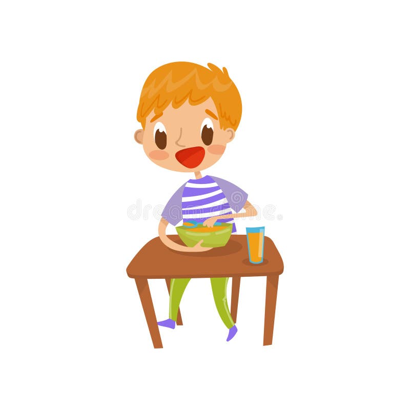 Boy Eating Soup Stock Illustrations – 220 Boy Eating Soup Stock ...