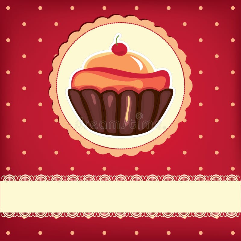 Cute retro cupcake stock illustration