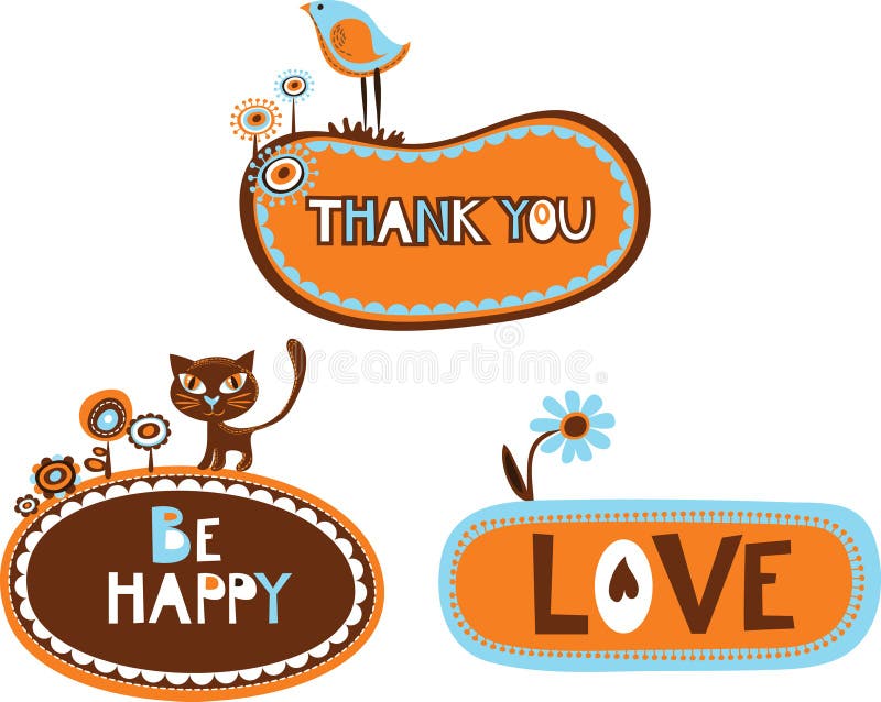 Cute retro decorative frames stock illustration