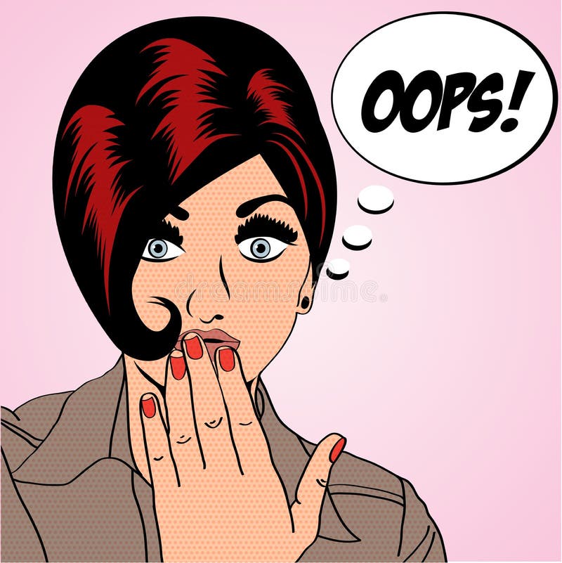 Cute retro woman in comics style vector illustration Cute retro woman in comics style vector illustration