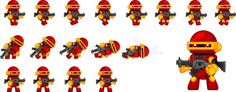 Cute Robot Character Sprites Stock Vector - Illustration of enemy, animation: 116919849 Cute Robot Character Sprites Stock Vector - Illustration of enemy, animation: 116919849