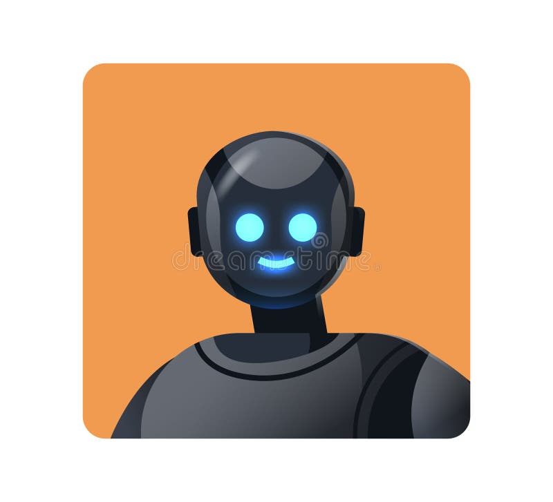 Cute robot cyborg avatar modern robotic character artificial intelligence technology concept royalty free illustration
