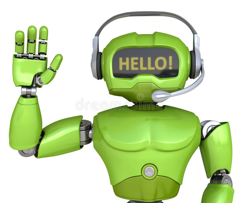 Cute robot with headphones royalty free illustration