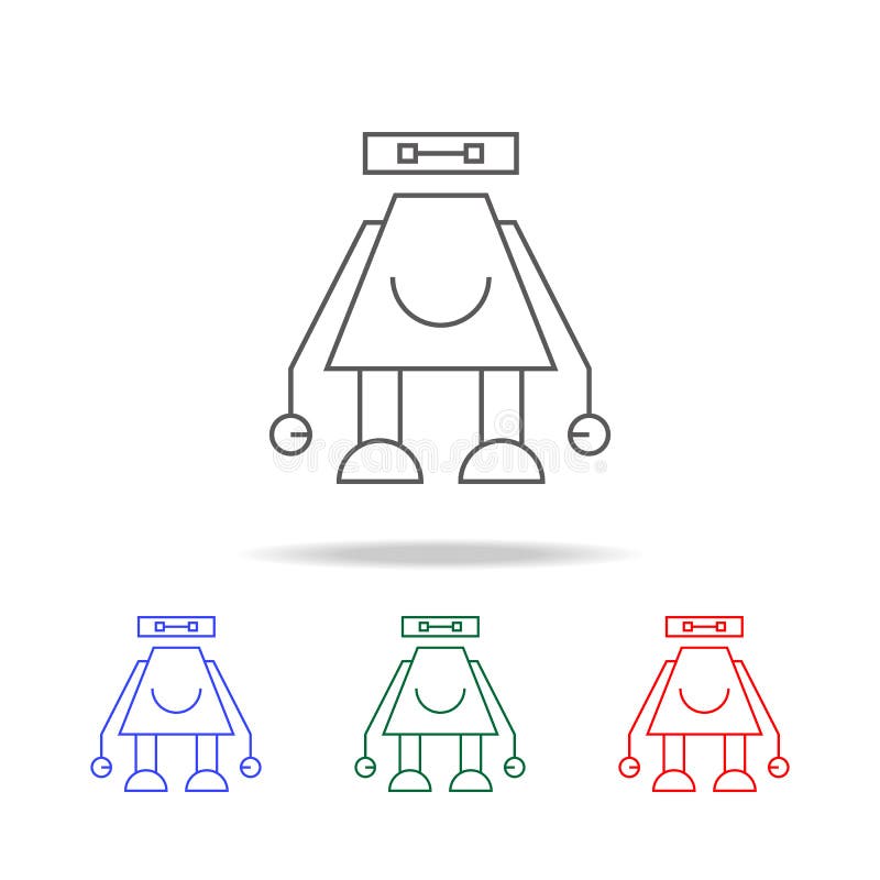Cute robot icon. Elements in multi colored icons for mobile concept and web apps. Icons for website design and development, app de vector illustration