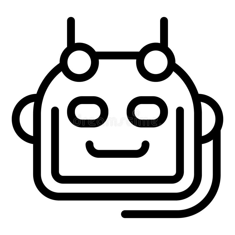 Cute robot smiling showing artificial intelligence concept vector illustration