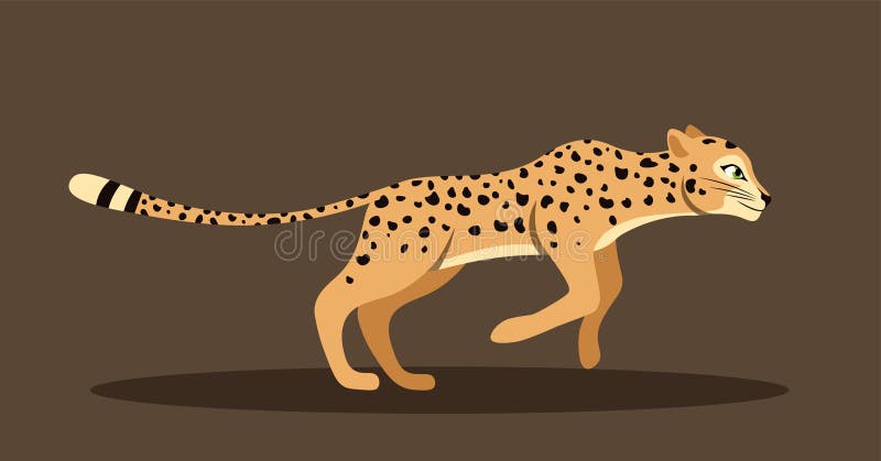 Cute running leopard stock illustration