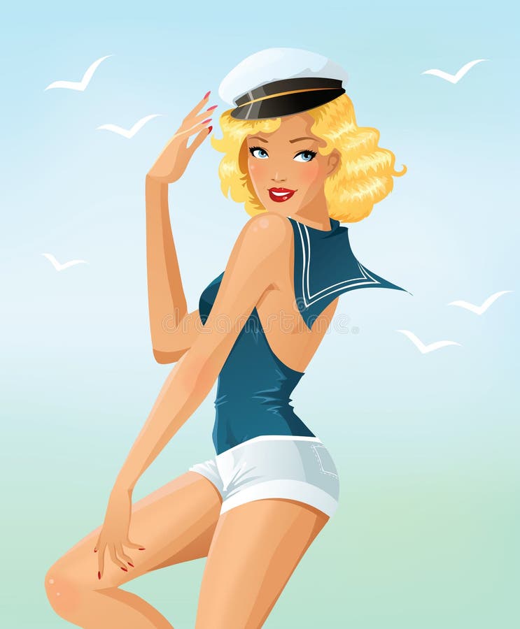 Cute sailor girl stock illustration Cute sailor girl stock illustration