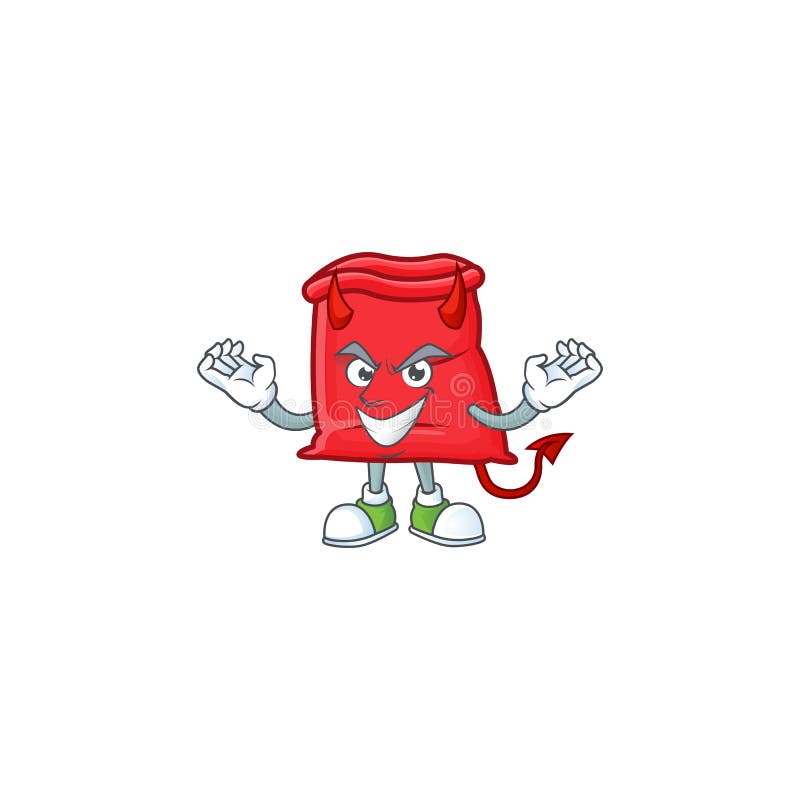 Cute santa bag open with devil mascot royalty free illustration