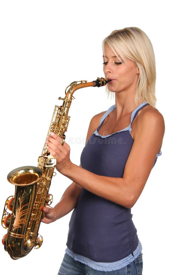 Cute Saxophone Player stock image. Image of adult, entertainment 8235813