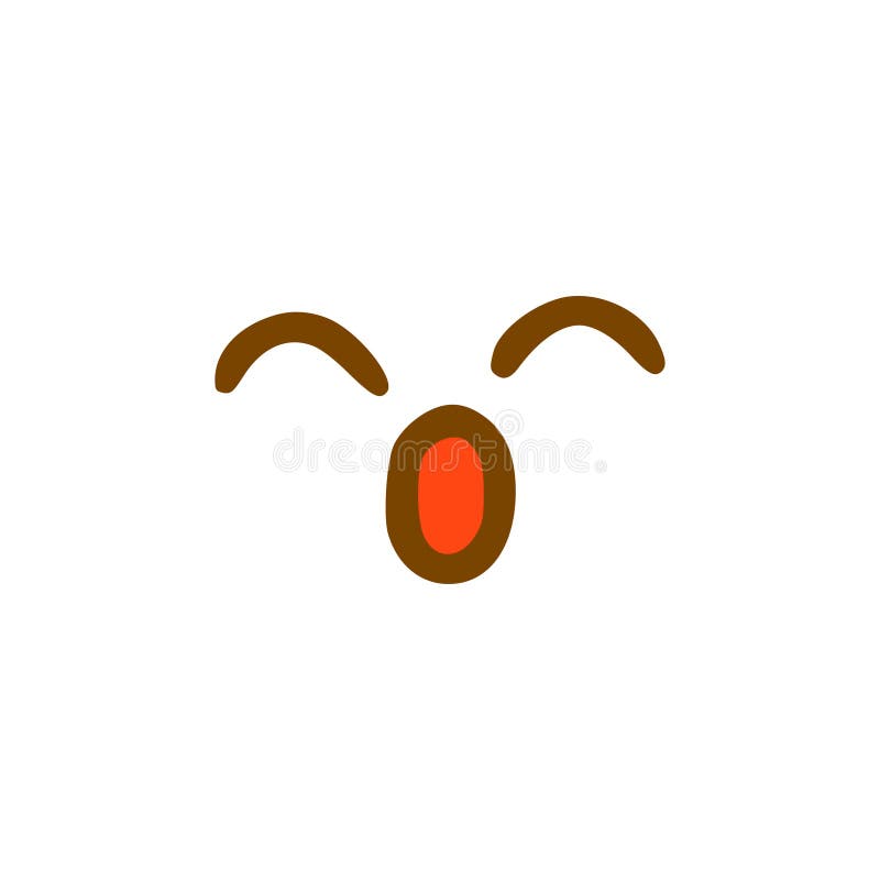 Silly scared face doodle icon. Emoticon in hand drawn style