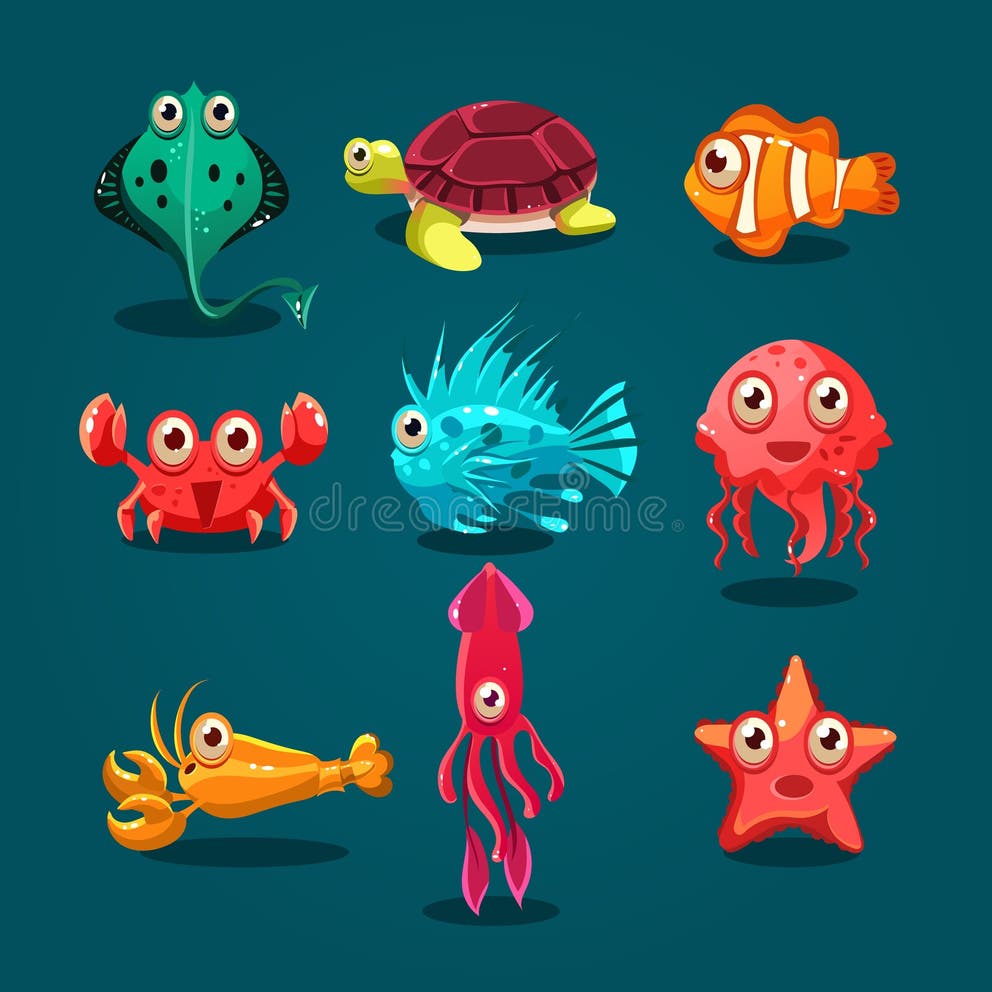 Cute Sea Animals Colorful Stock Illustrations – 7,267 Cute Sea Animals