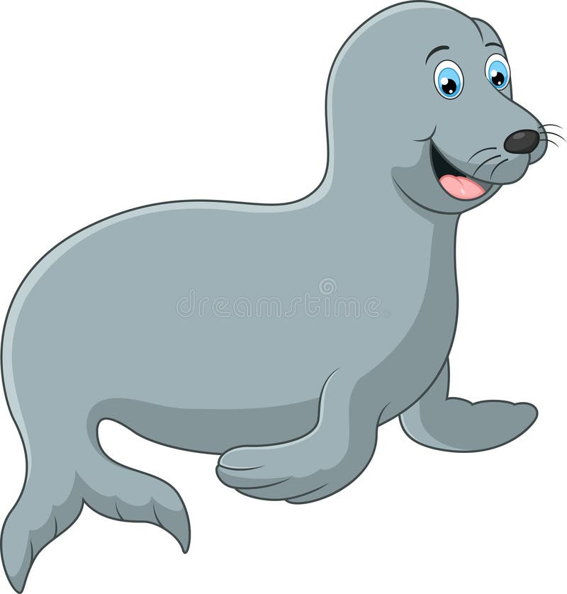 Cute seal cartoon stock vector. Illustration of isolated 68889248
