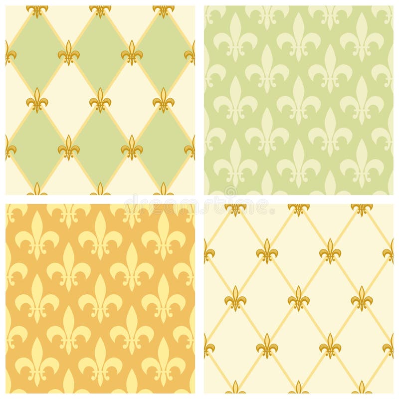 Seamless of a Fleurdelys Repeating Pattern Stock Illustration