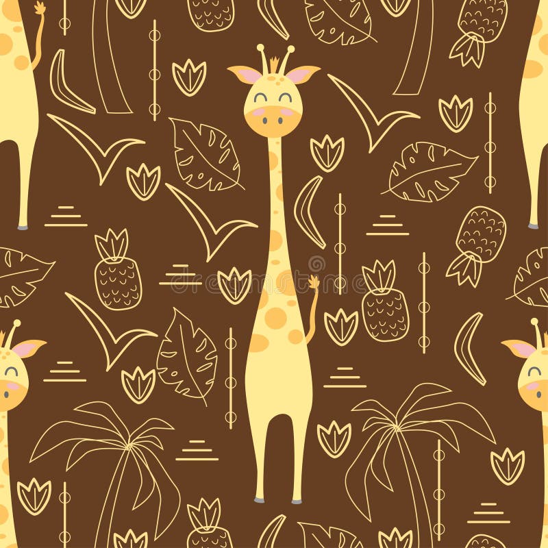 Seamless pattern with giraffe - vector illustration, eps royalty free illustration Seamless pattern with giraffe - vector illustration, eps royalty free illustration