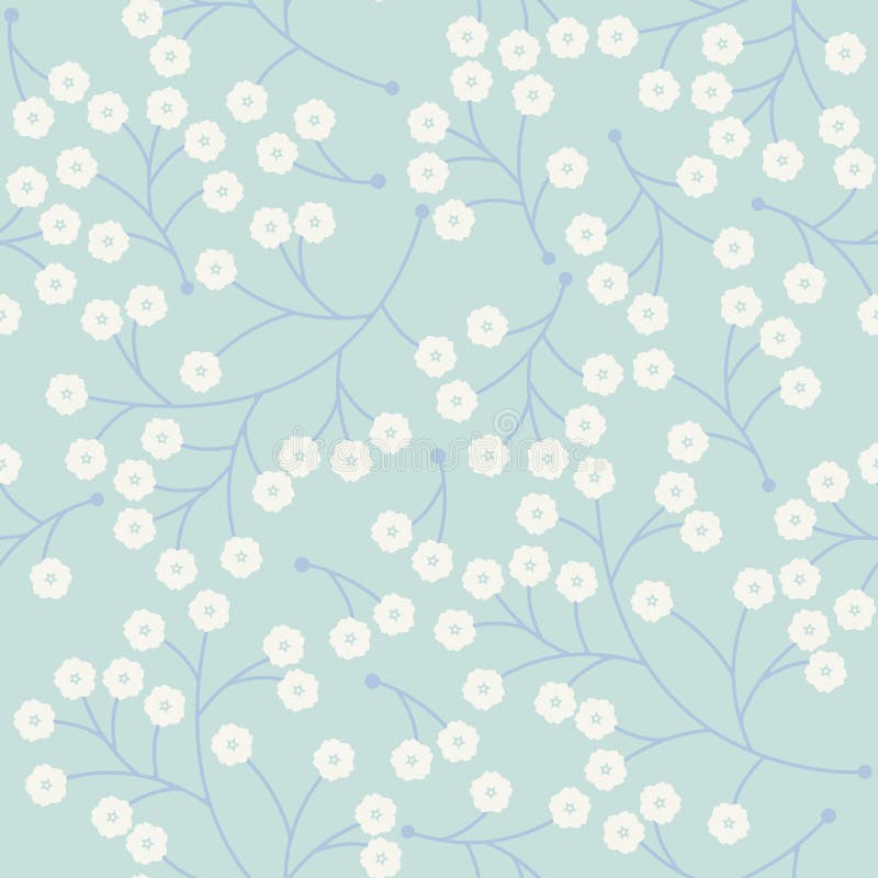 Cute Seamless Pattern with Small Flowers on Light Blue Stock Vector -  Illustration of beauty, fashion: 74561063