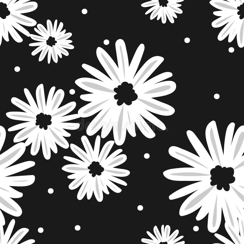 White Daisy Tiny Flower Seamless Pattern Stock Illustrations 1,078