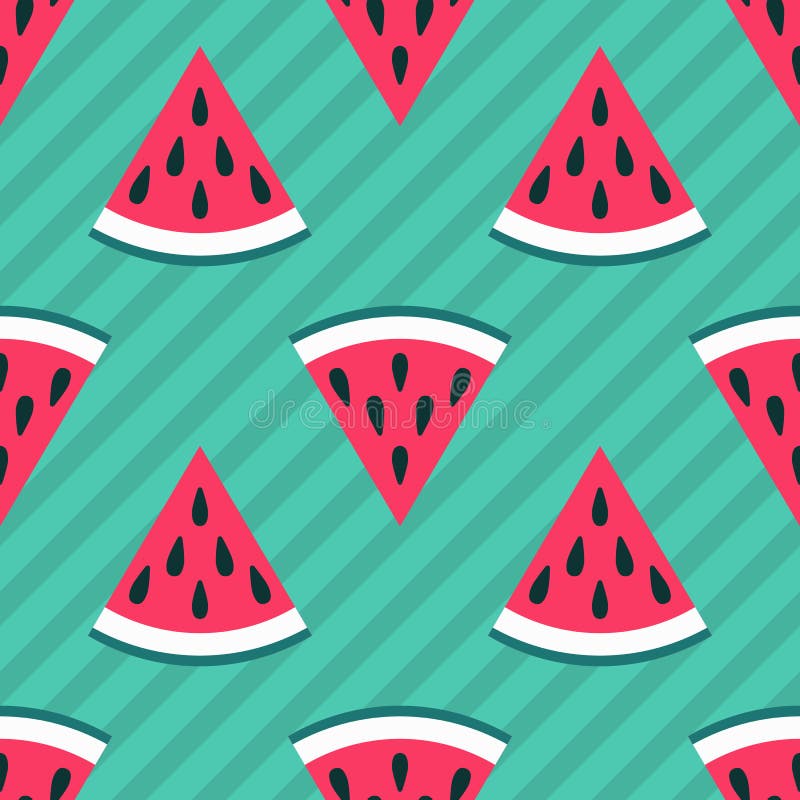Cute seamless watermelon pattern stock illustration