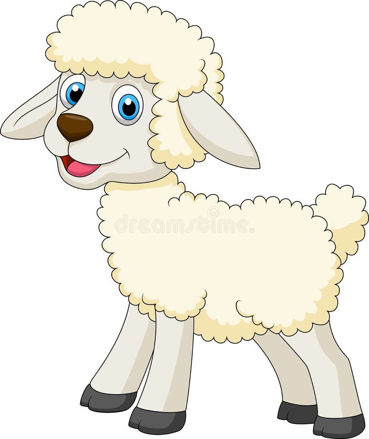 Illustration of cute sheep cartoon. Sweet lamb cartoon vectors