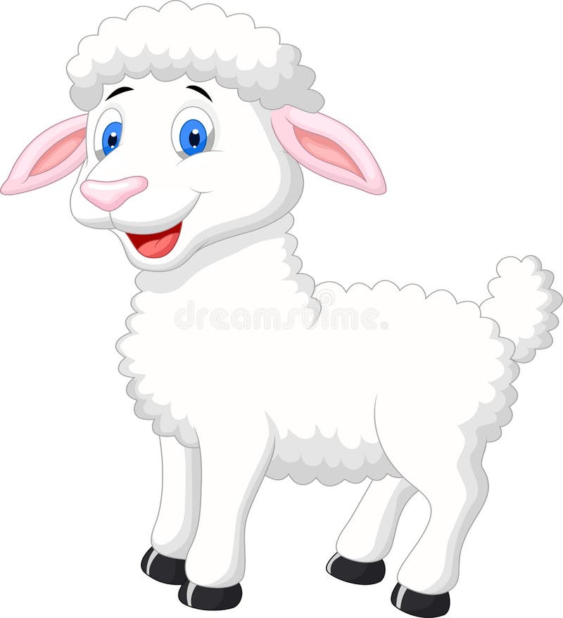 Illustration of Cute sheep cartoon. Sweet lamb cartoon vectors