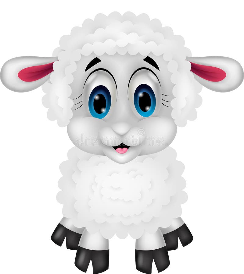 Illustration of Cute sheep cartoon. Sweet lamb cartoon vectors