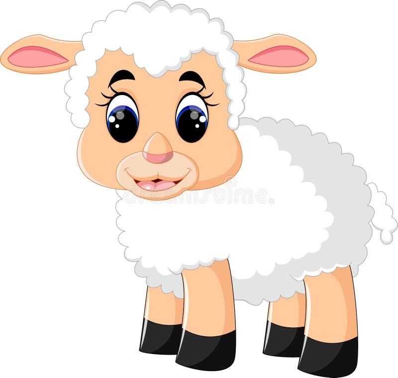 Illustration of Cute sheep cartoon. Sweet lamb cartoon vectors