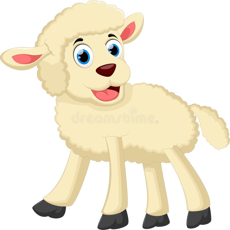 Illustration of Cute sheep cartoon. Sweet lamb cartoon illustrations