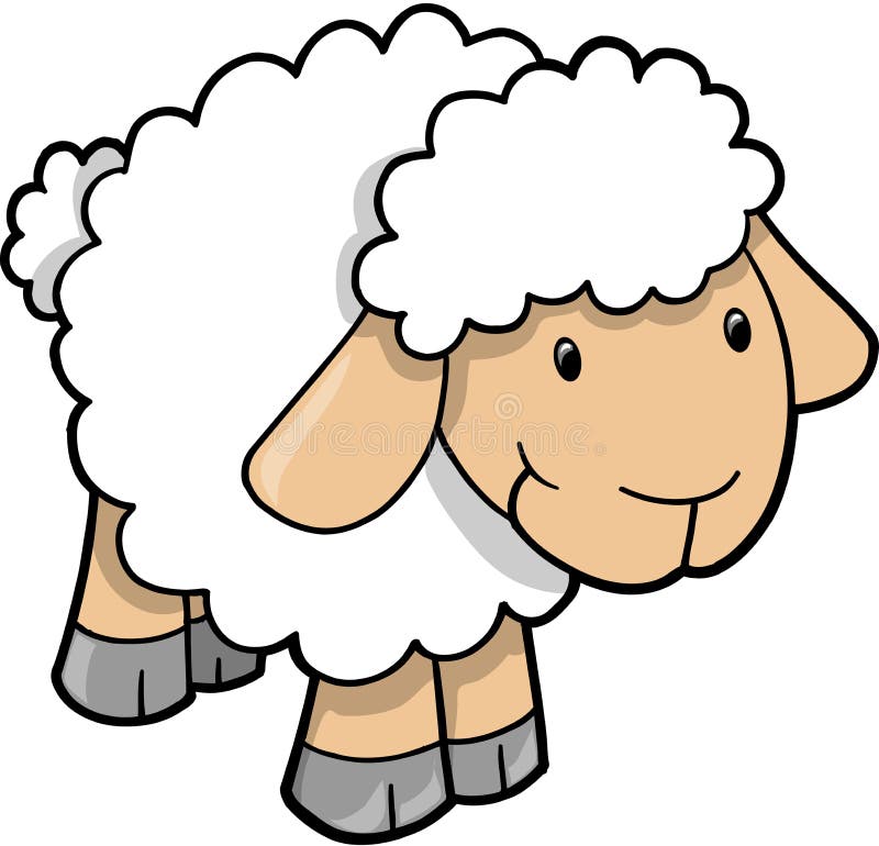 Carino Pecore, L'Agnello Per L'Illustrazione Vettoriale.