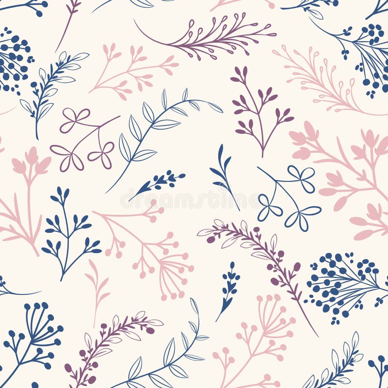 Cute Simple Rustic Wallpaper Pattern with Florals Stock Vector -  Illustration of marry, bridal: 140278203