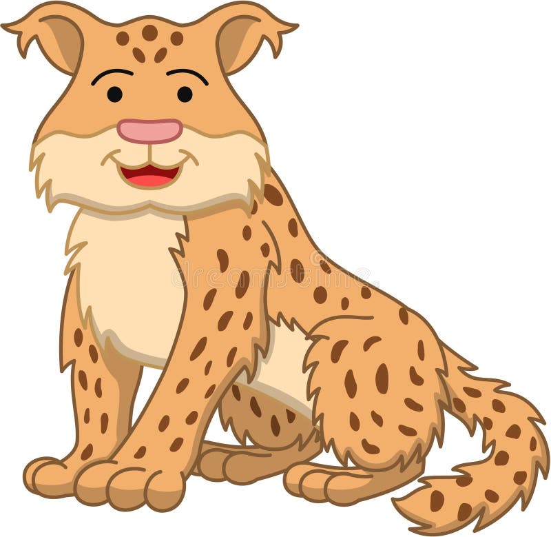 Cute Sitting Cheetah Cartoon Color Illustration Stock Vector ...