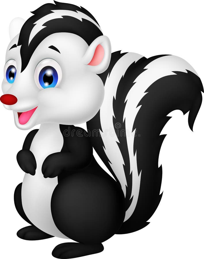 Cute skunk cartoon stock vector. Illustration of skunk - 45725303