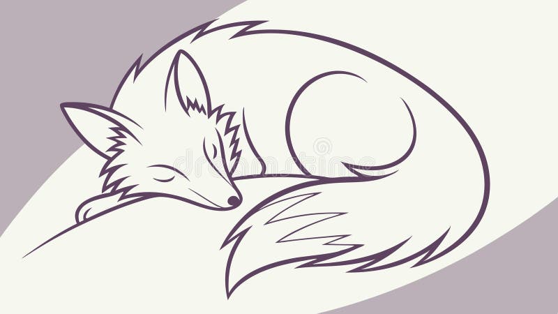 Cute Sleeping Fox Silhouette Vector Illustration, vector design Generative AI vector illustration