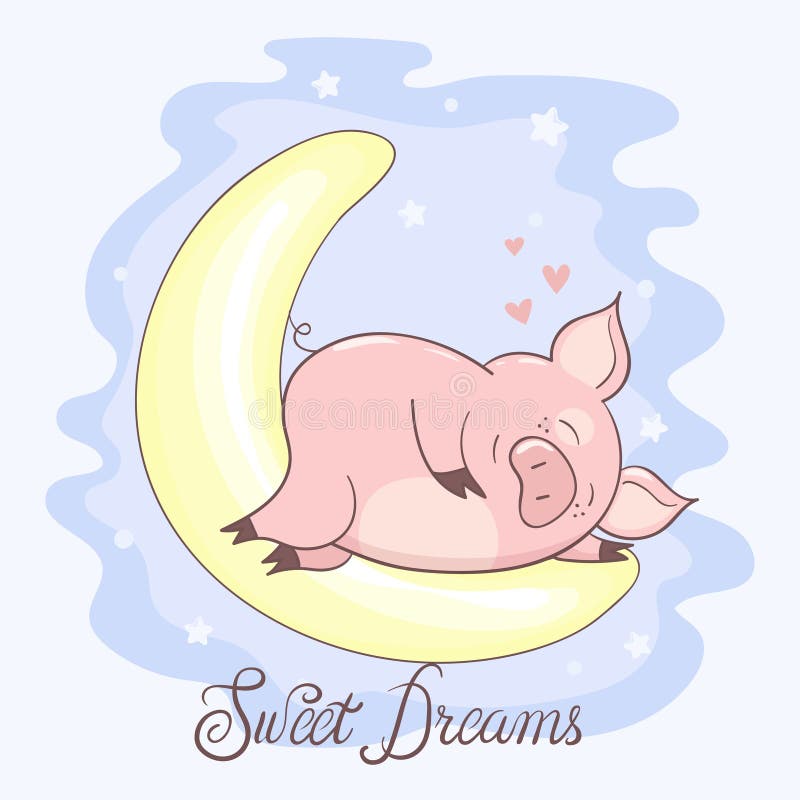 Piggies Under the Moon Wallpaper