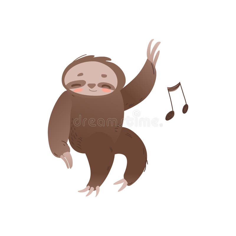 Cute Sleepy Sloth with Closed Eyes Relaxing and Listening To Music - Adorable Jungle Animal with Musical Note. Stock Vector - Illustration of childish, drawing: 141454562 Cute Sleepy Sloth with Closed Eyes Relaxing and Listening To Music - Adorable Jungle Animal with Musical Note. Stock Vector - Illustration of childish, drawing: 141454562